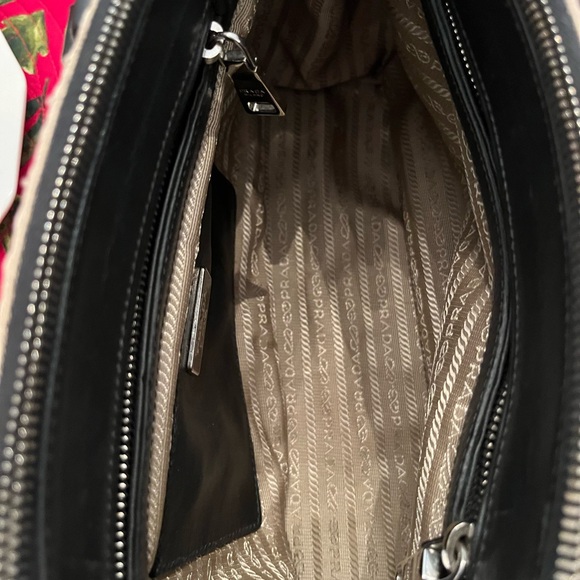 PRADA City Stitched Beige Canvas Hand-Stitched Leather, Double Zipped Tote - Picture 6 of 17